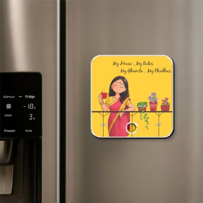 My House My Rules My Ghamla My Phodhas Personalized Musical Fridge Magnet  Funny Rechargeable Gift for Mom